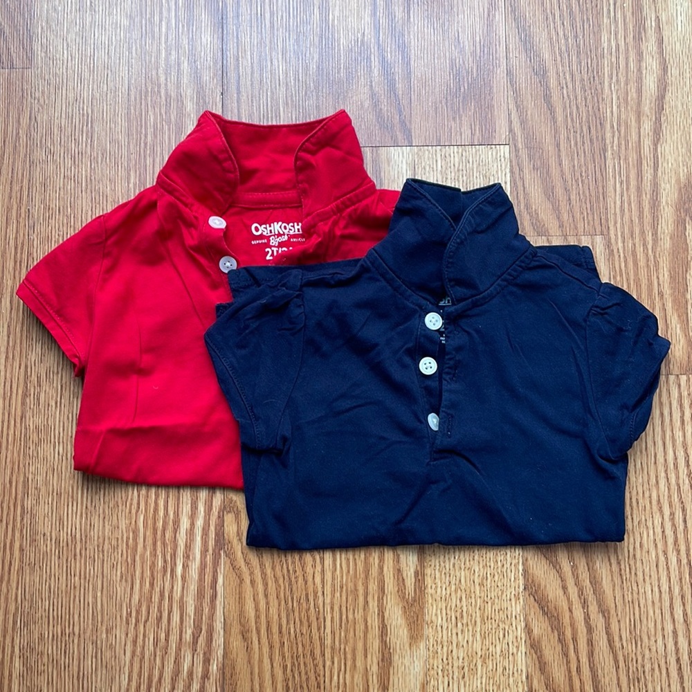 OshKosh Cotton Polo Blue and Red Size 2T